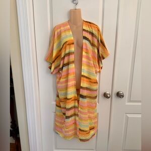Plush Revolve Striped Oversized Kimono/ Swimwear Cover up NWOT